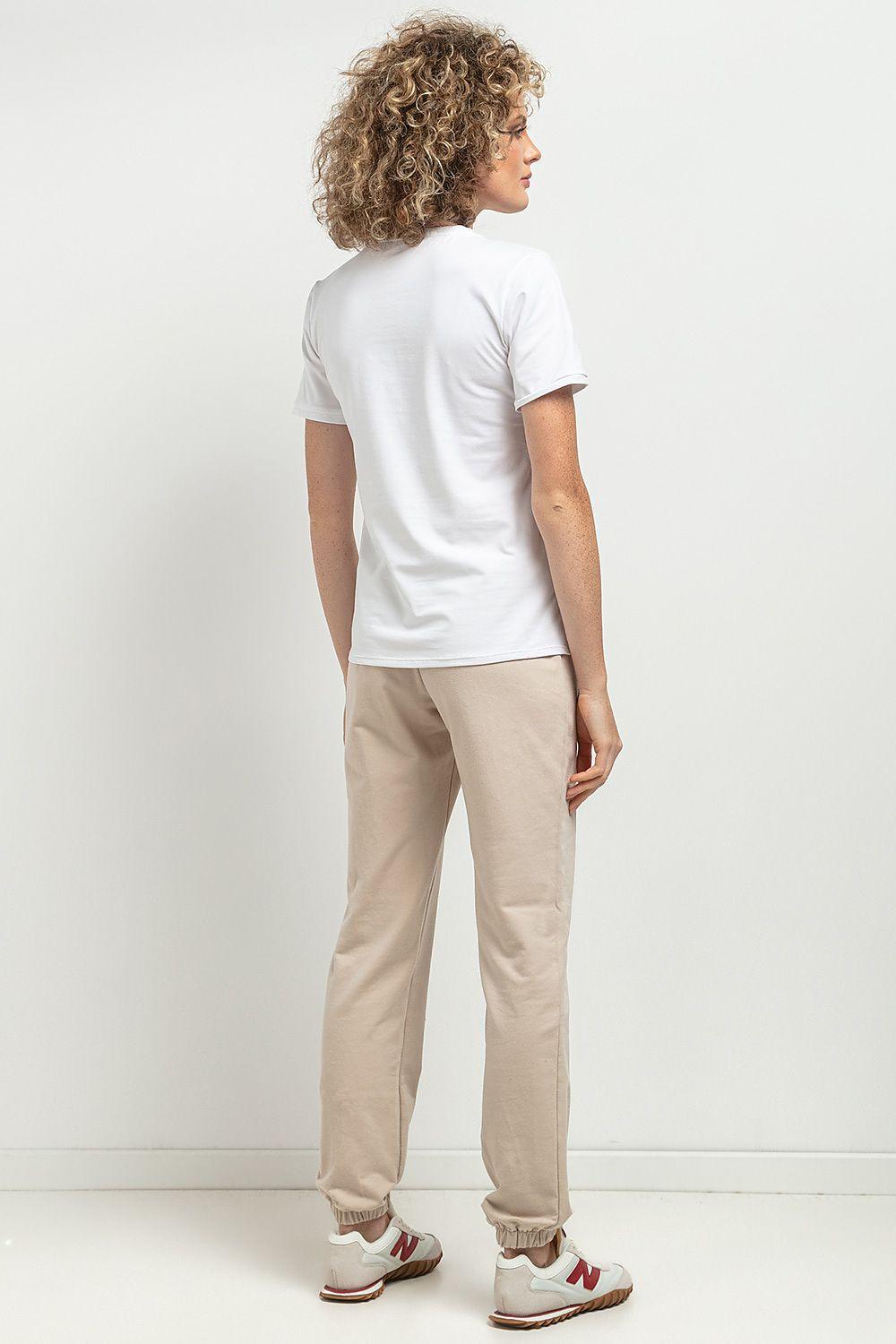 Tessita V-neck short-sleeve blouse back, white fabric