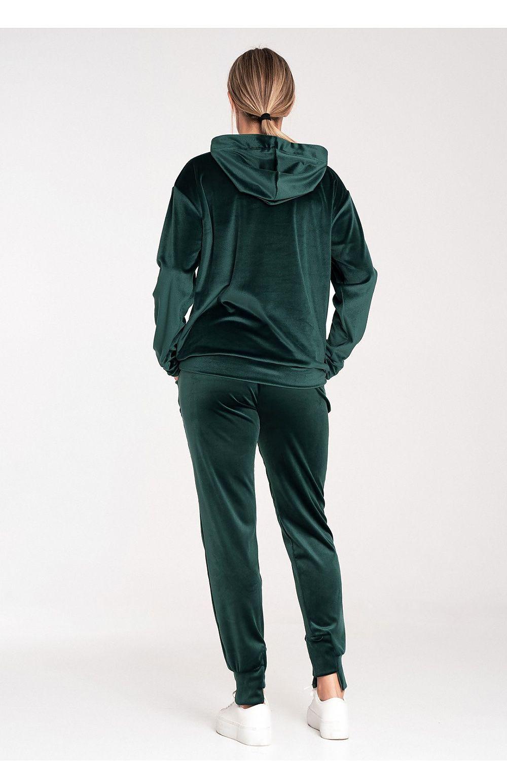 Figl 151803 tracksuit trousers, dark green, tapered jogger style from back