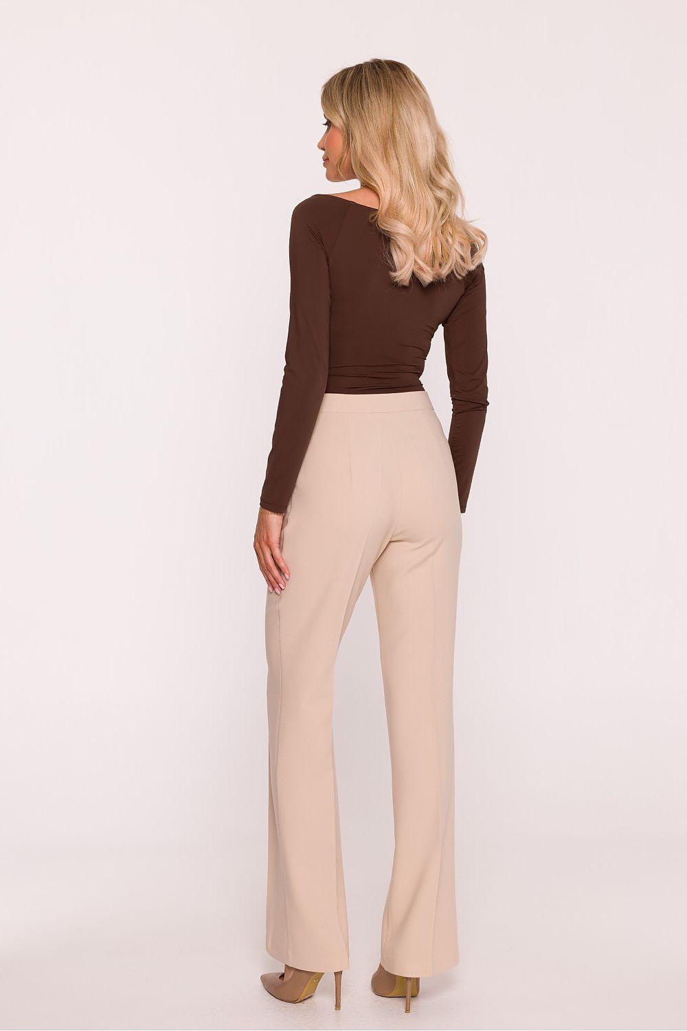Women’s trousers Model 217264 Stylove, beige, side view with back yoke