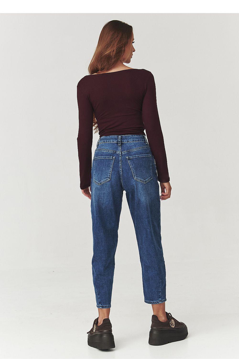 Maroon long-sleeve blouse, back view with extended sleeves
