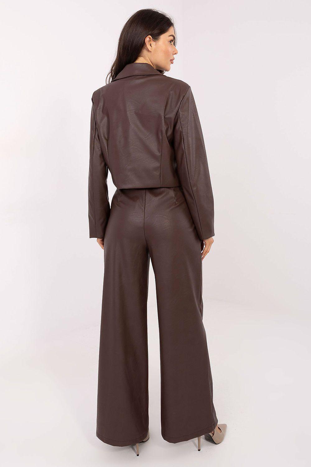 Women’s brown wide-leg trousers with back center seam