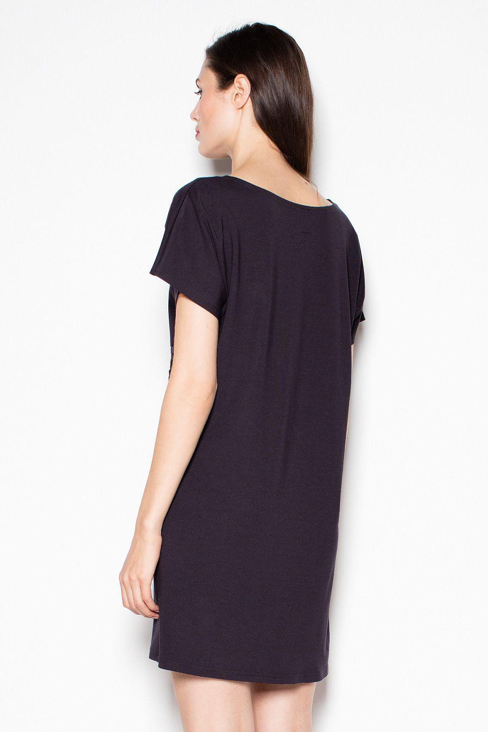 Venaton daydress with short sleeves, dark solid back