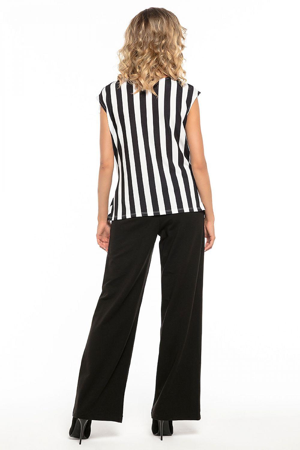 Women's black wide-leg trousers with relaxed long silhouette and wide hems