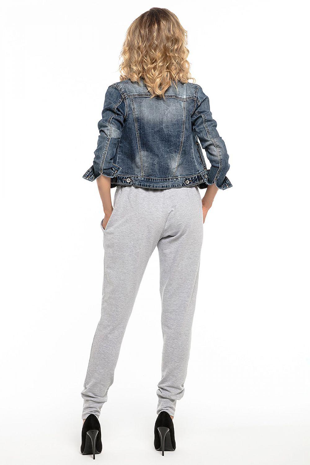 Grey tracksuit jogger trousers, back view, gathered waist and elastic ankle cuffs