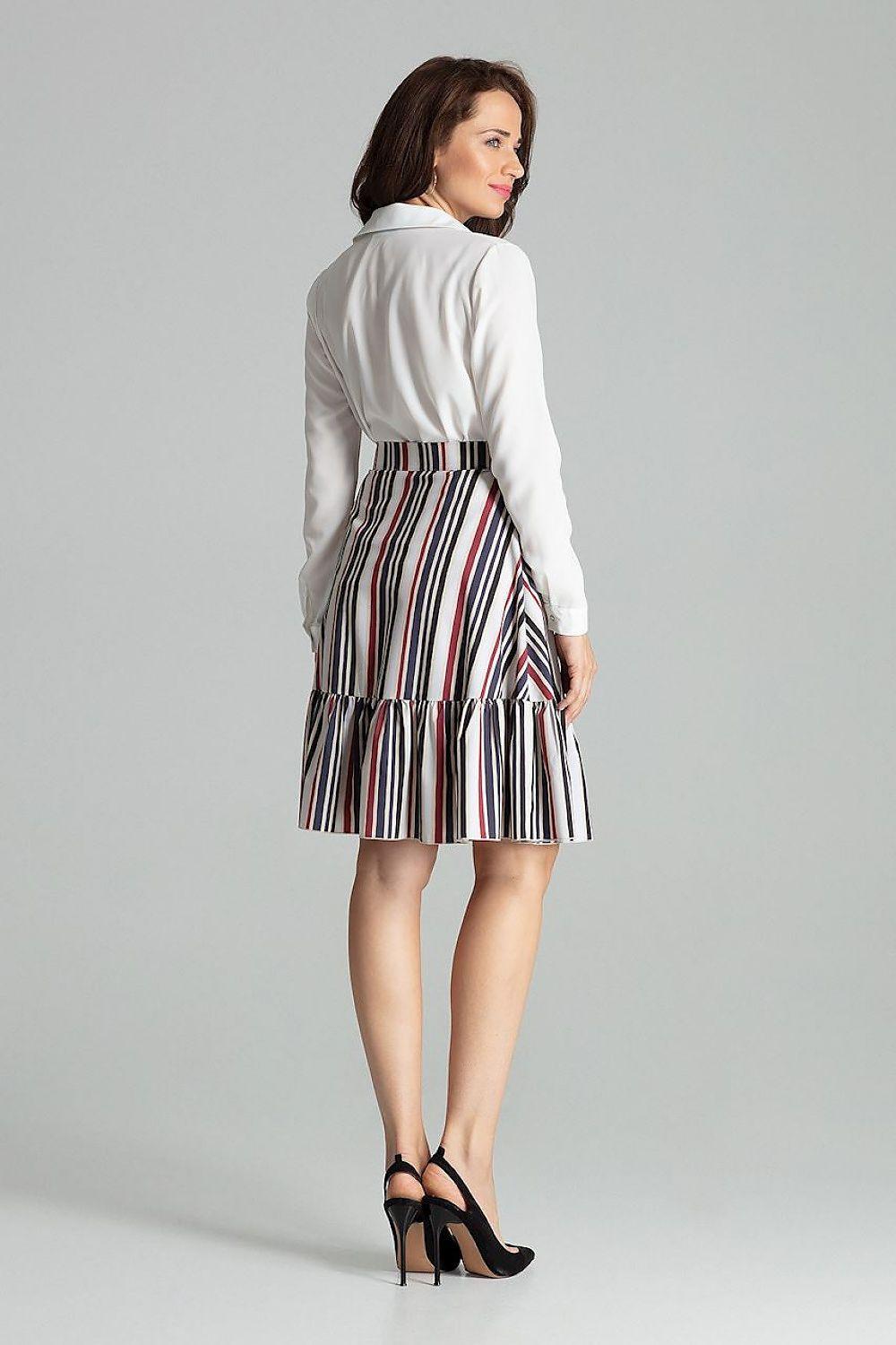 Multicolor striped tiered mini skirt with flared ruffle tiers
