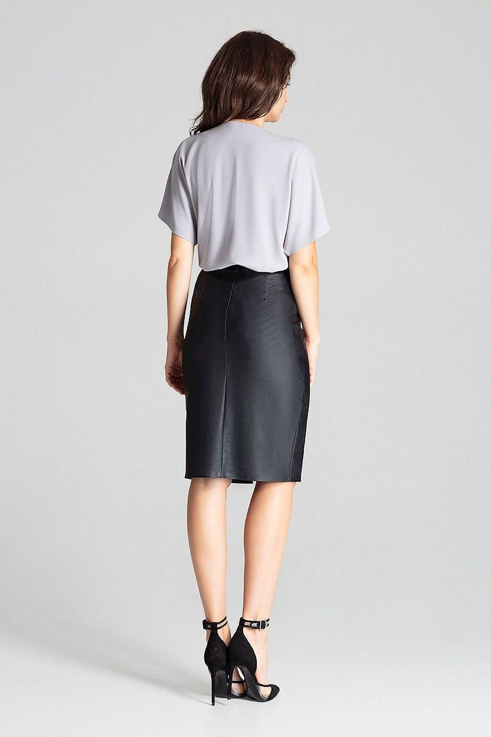 Lenitif pencil skirt, dark charcoal, back view