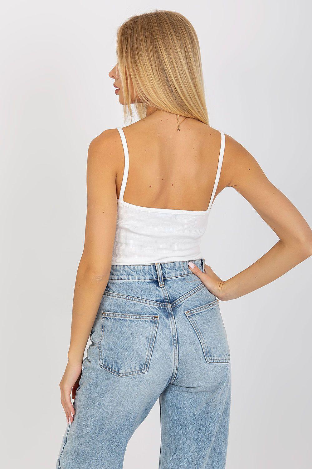 White camisole top back view with spaghetti straps