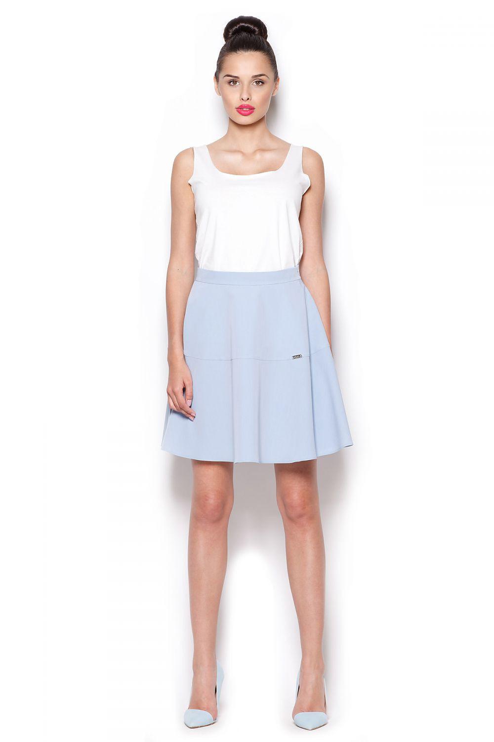 Figl light blue A-line skirt with pleats and elastic waistband