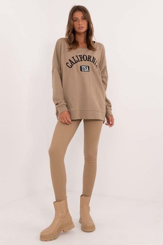 Beige sweatshirt and leggings set with California USA front graphic