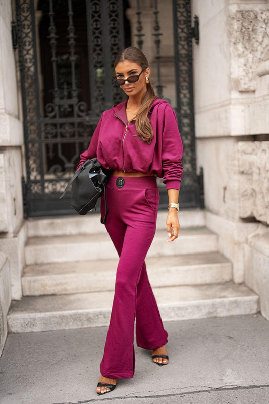 LaBalancia set, pink hoodie top and matching flared pants