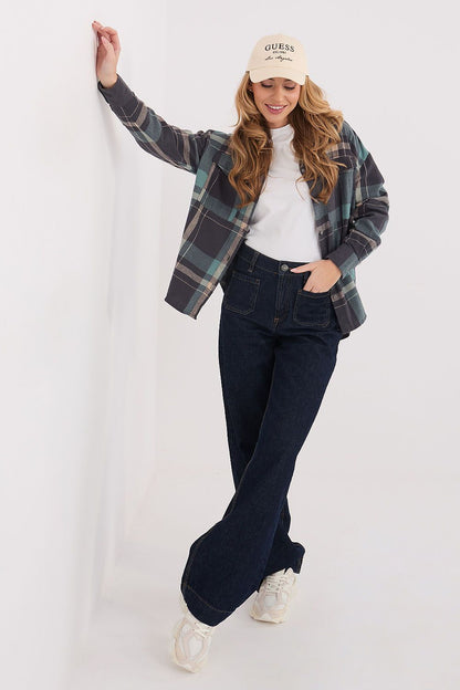 Long-sleeve blouse, white, round neckline and fitted body
