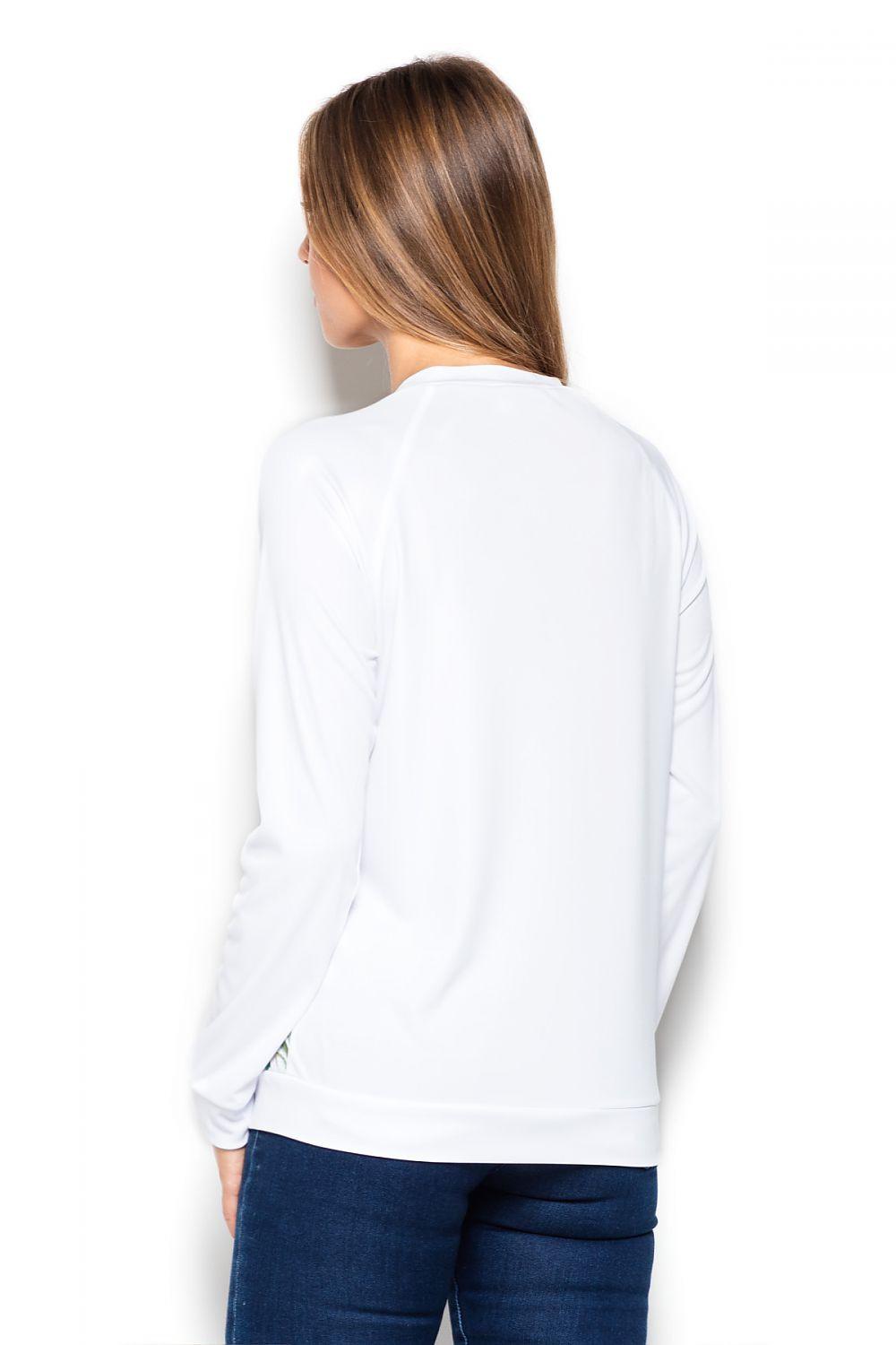 Katrus blouse with long sleeves, plain white back view