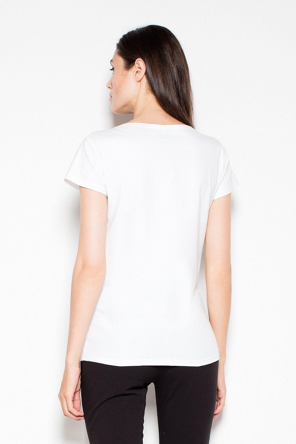 White short-sleeve blouse, back view