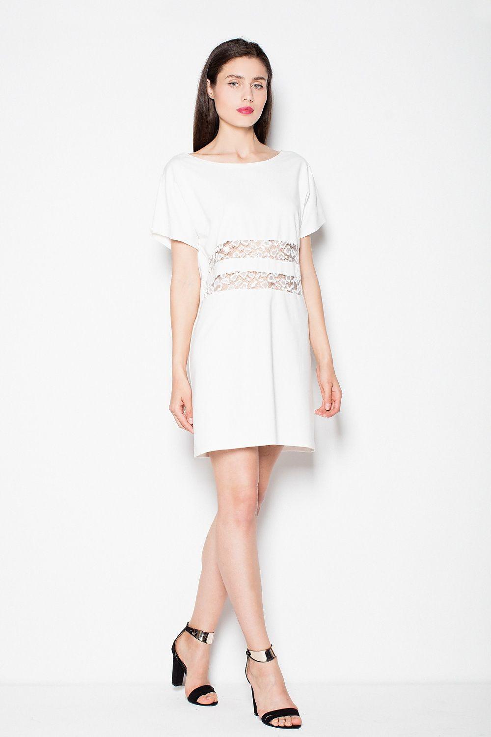 Venaton daydress with lace waist panel and short sleeves