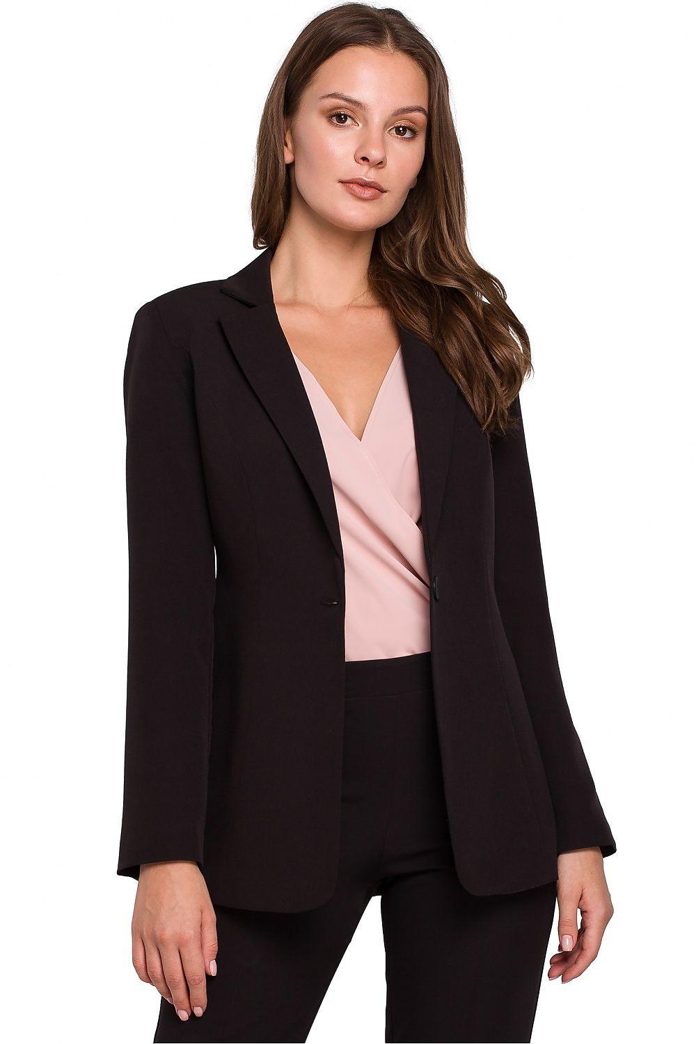Slim-fit lined blazer in dark brown with single-breasted notch lapels