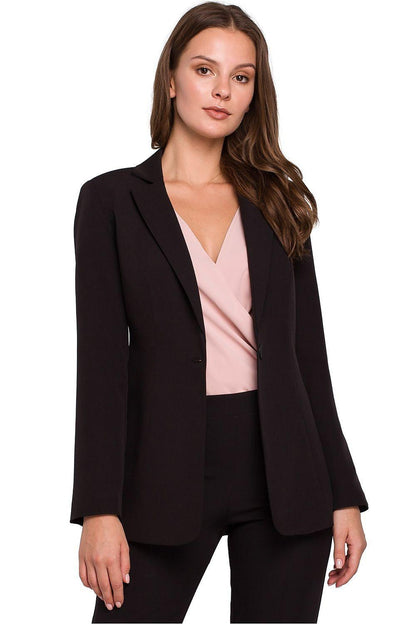 Slim-fit lined blazer in dark brown with single-breasted notch lapels