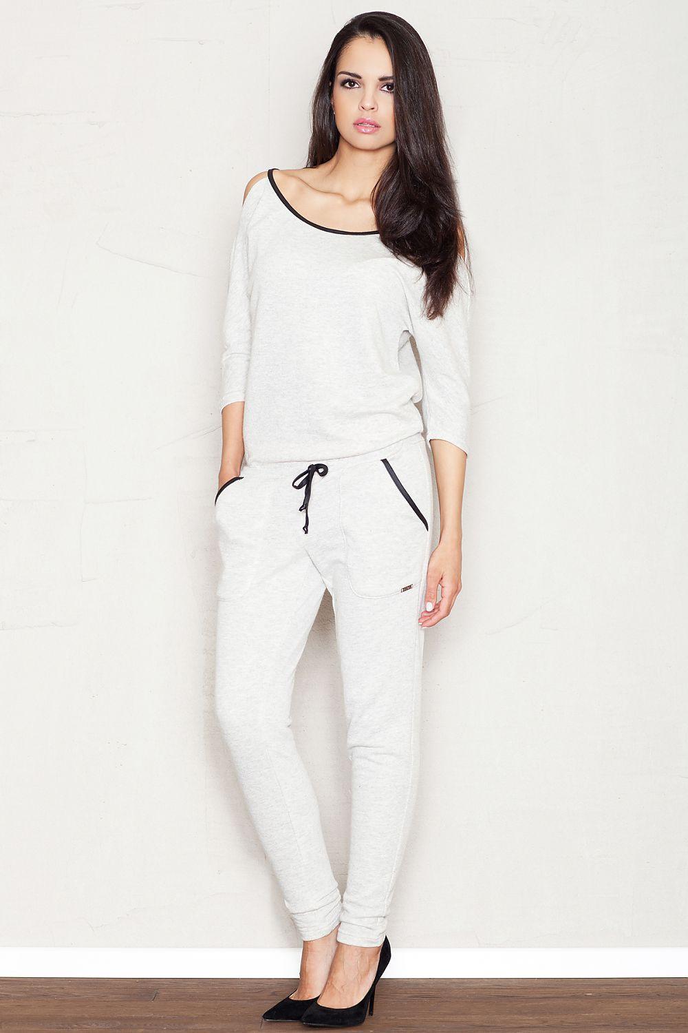 Two-piece lounge set: scoop-neck top and drawstring jogger pants, light